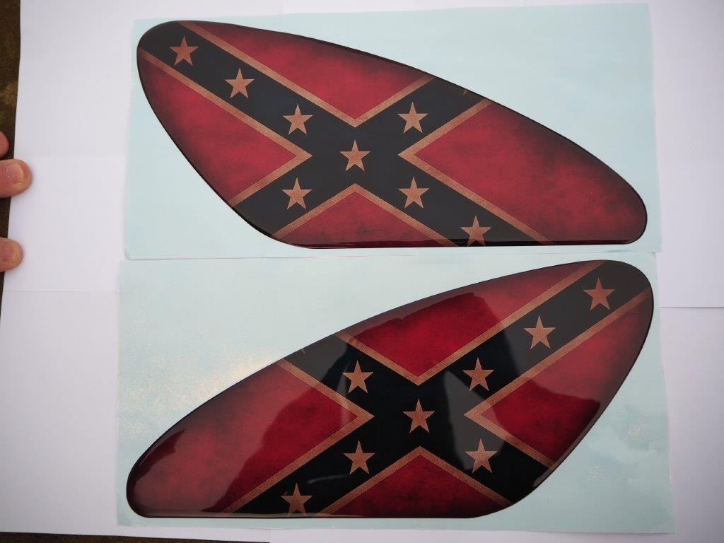 Rocket 3 USA Confederate Tank Gel Knee Pads [FC-Distressed] - Click Image to Close