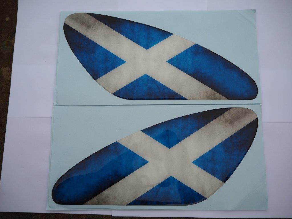 Rocket 3 Scottish Flag Tank Gel Knee Pads [Colour-Distressed] - Click Image to Close