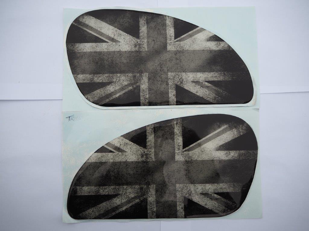 Bonneville Union Jack Tank Gel Knee Pads [Greyscale] - Click Image to Close