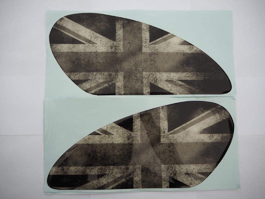 Thruxton R TFC Union Jack Tank Gel Knee Pads [Greyscale] - Click Image to Close